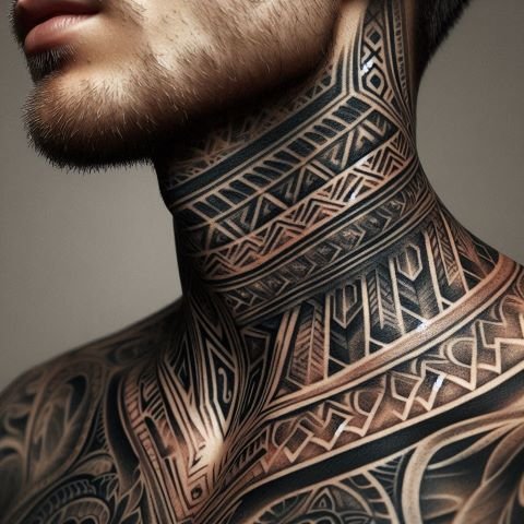 Full Throat Tattoo for Men