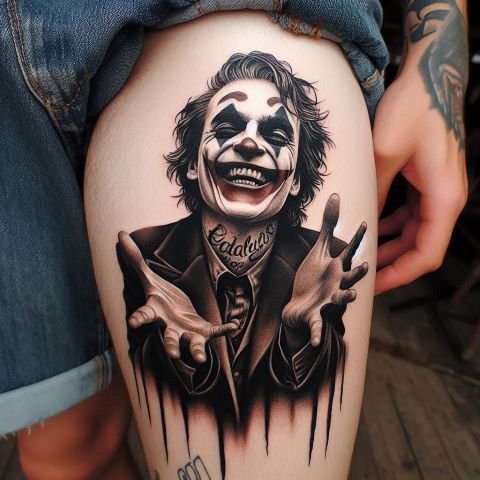 Joker Thigh Tattoo