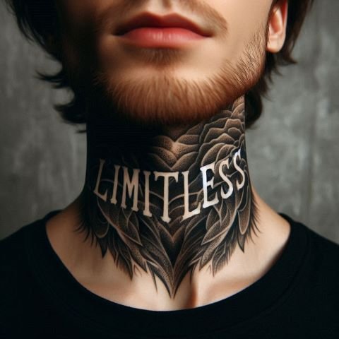 Limitless Throat Tattoo