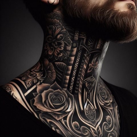 Sleeve Throat Tattoos for Men
