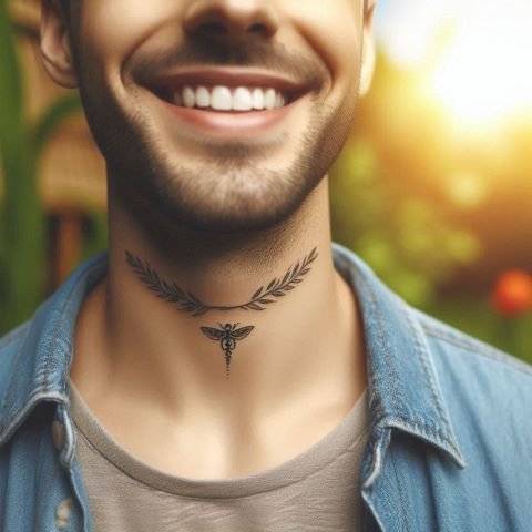 Small Throat Tattoo