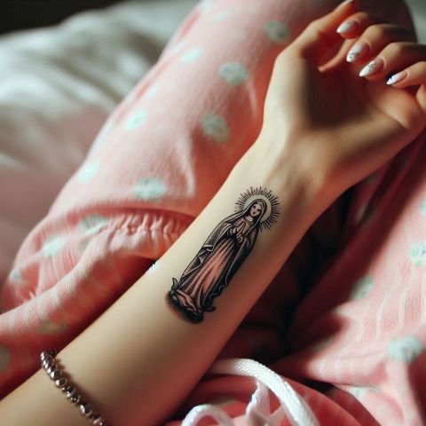 Small Virgin Mary Tattoo
