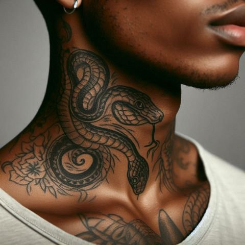 Snake Throat Tattoo