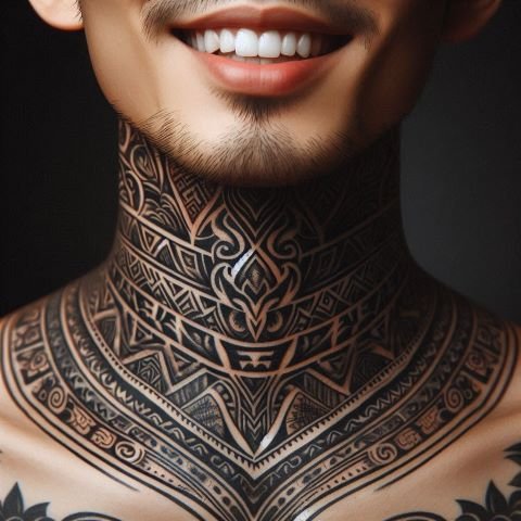 Throat Tattoo Ideas for Men