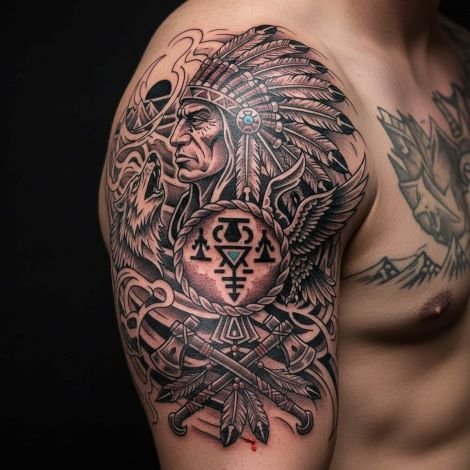 Traditional Native American Tattoo