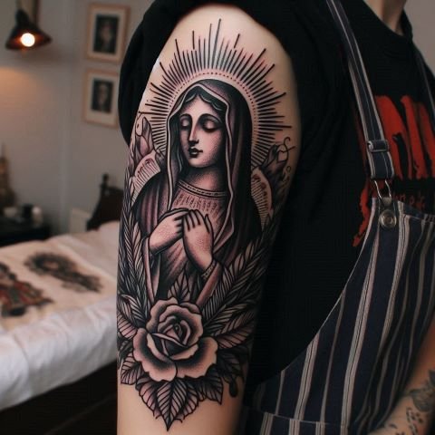 Virgin Mary Tattoo Design