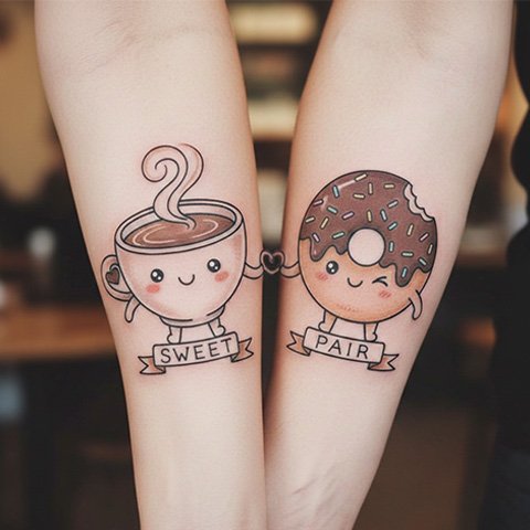 coffee cup and donut tattoo