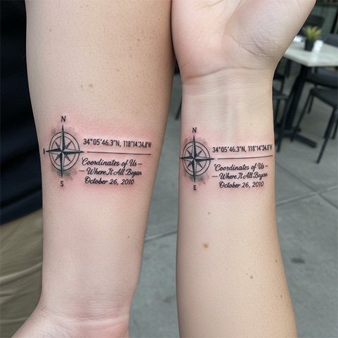 coordinate tattoo for couples