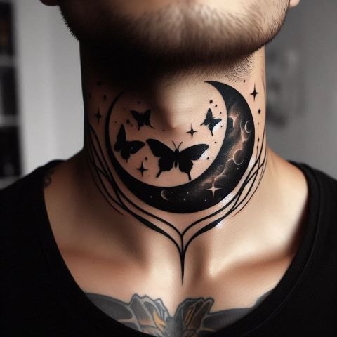 men neck tattoo