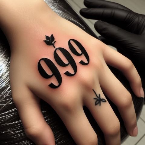 unique 999 tattoo design ideas on the hand