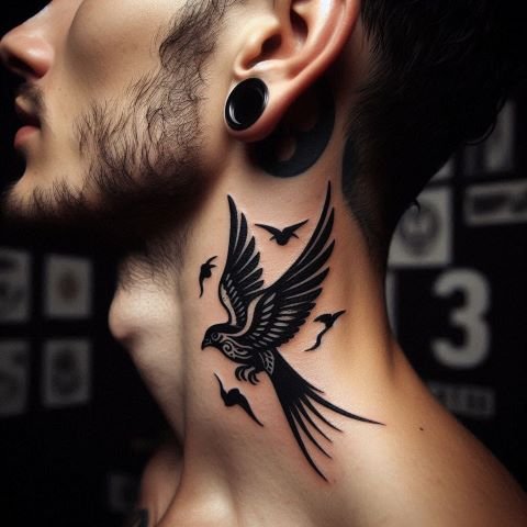 unique neck tattoo for men